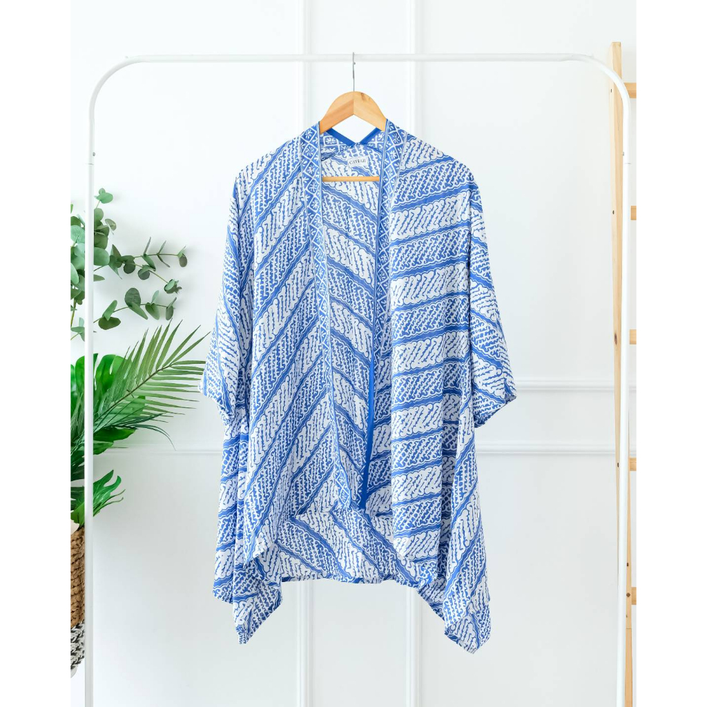 Long Sleeve Outer Batik - Women’s Modern Cardigan Vest by Caviar Wear