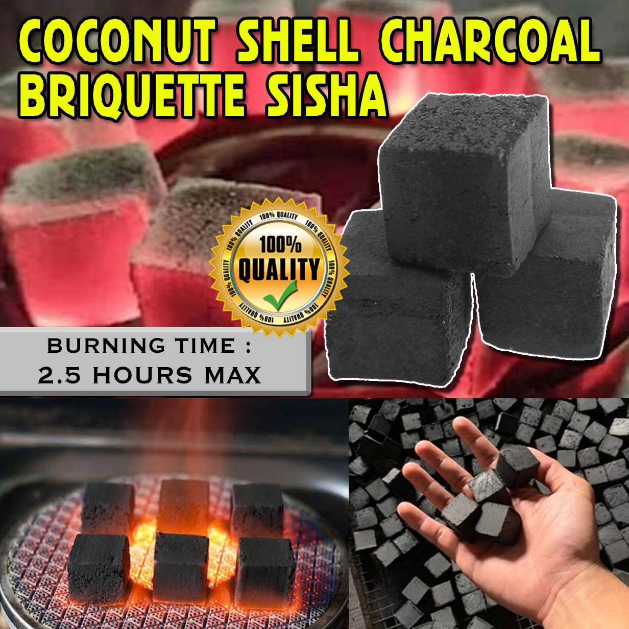 Coconut Shell Charcoal Briquettes Inaexport