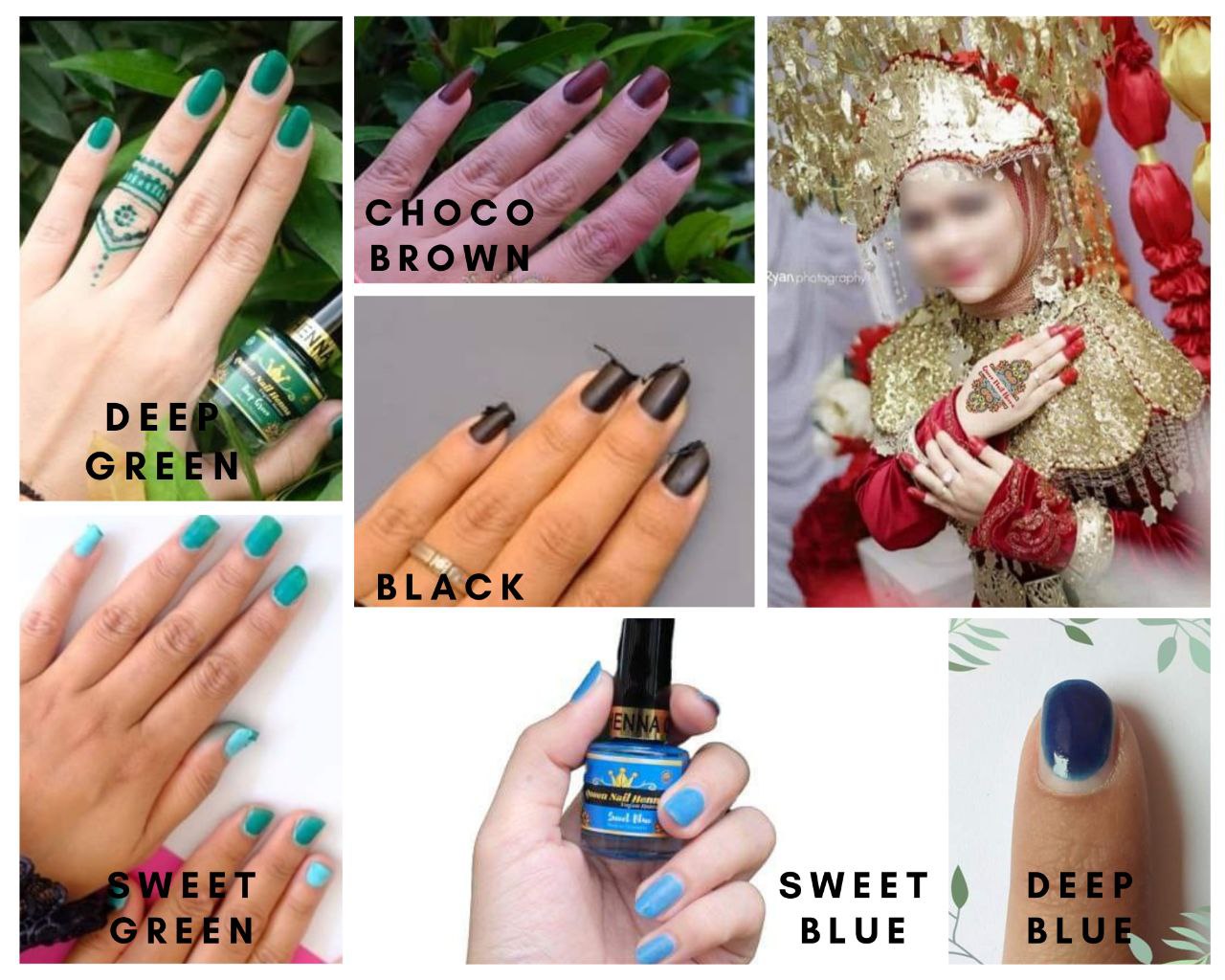 Queen Nail Henna 16 warna Nail polish halal