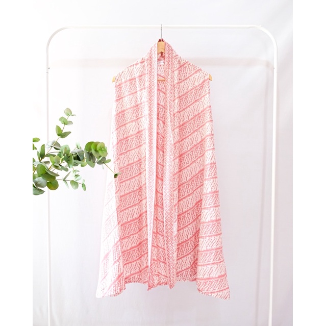 Pastel Batik Sleeveless Outer Cardigan Vest Modern Indonesia By Caviarwear