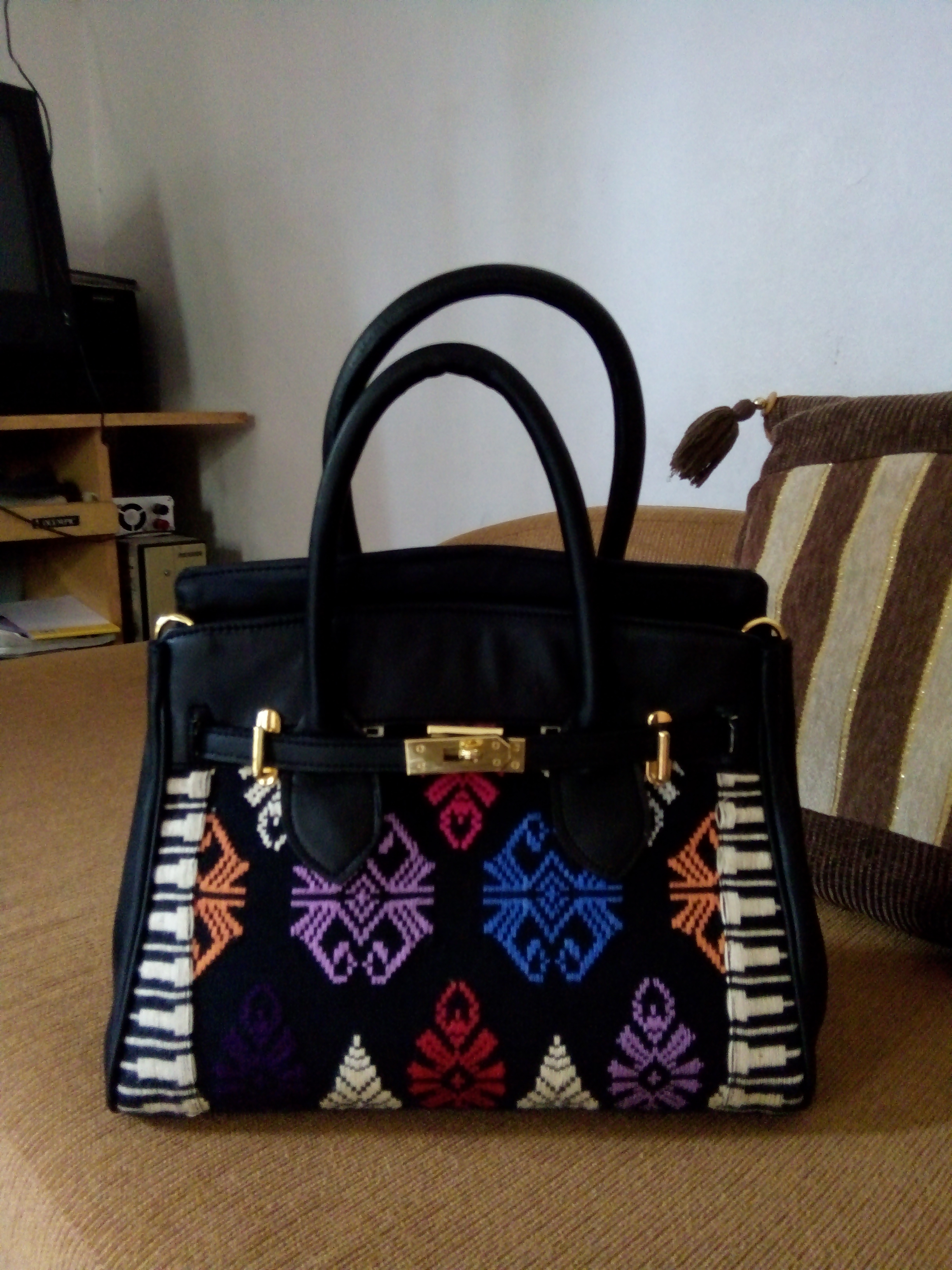 Tas Harmes Kulit Mix Songket | Inaexport